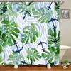 Green Plant Leaves Printed Shower Curtains Waterproof Polyester Curtain with Hook Decoration Bathroom Curtains 3D Shower Curtain