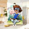 Anime D-Digimon AdventureS Throw Lightweight 240g Flannel Blanket Soft Skin-friendly for Summer Cooling