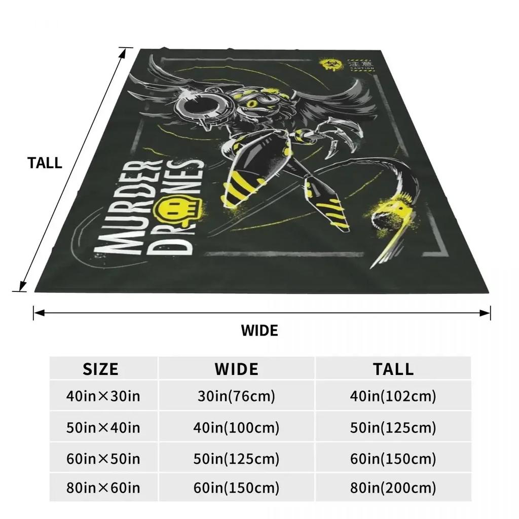 Murder Drones V Blankets Uzi Doorman Horror Flannel Throw Blanket Summer Air Conditioning Personalised Soft Warm Bedspreads