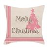 New Pink Christmas Pillow Cover Home Bedroom Sofa Lumbar Cushion Santa Claus Letter Pillow Cover