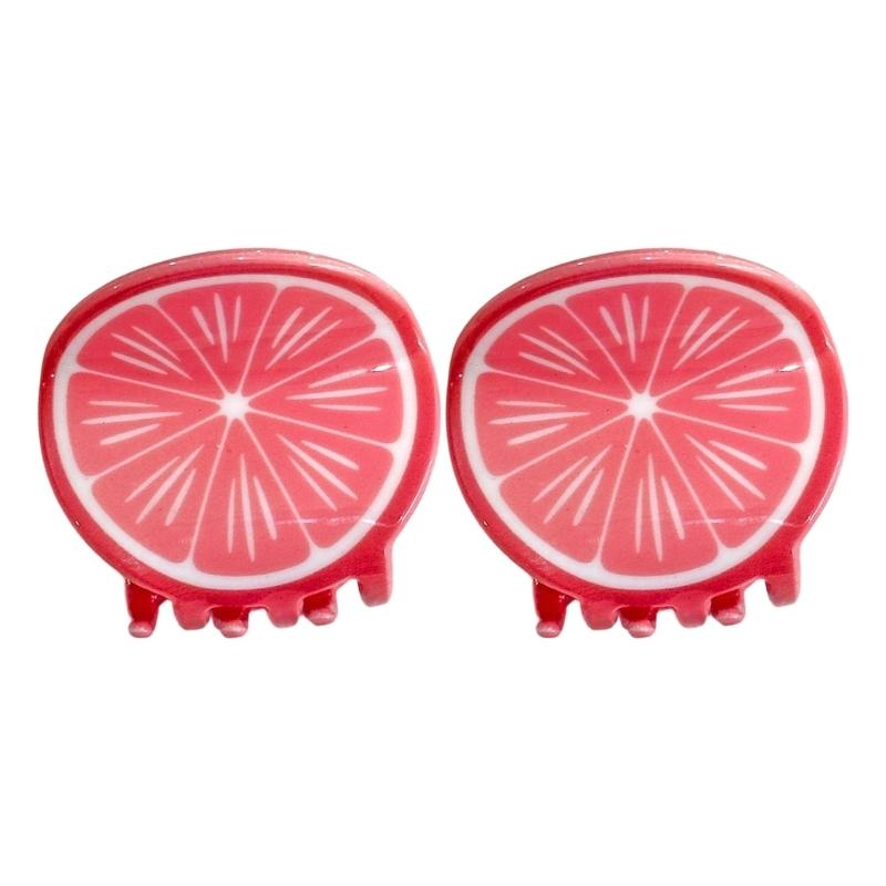 Slip proof Hair Clips Acrylic  Half Up Hair Accessories With Fruit Theme For Sports Travel Daily Use