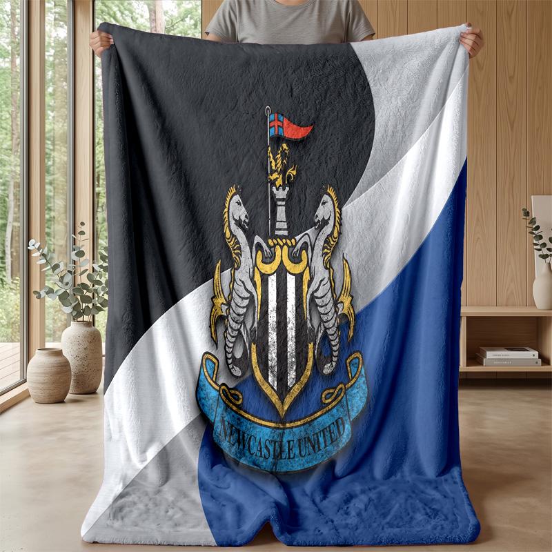 Coperta in Flanella con Stampa del Newcastle United Football, Coperta Morbida Calda Leggera per Divano Letto Campeggio