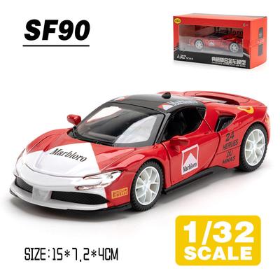 1/32 Scala SF90 Supercar Metallo Pressofuso Lega Giocattolo Auto Modello Camion Per Bambini Giocattoli Veicoli Hobby Collezione