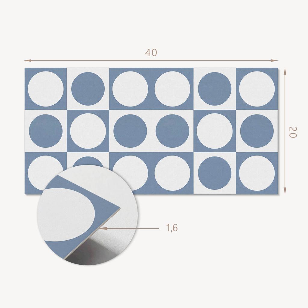 Kafelki Ścienne Z Grafiką Pcv Geometryczne Okręgi W Siatce 10X40X20 Cm