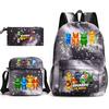 Large Capacity Schoolbag with Shoulder Strap; Student Three-piece Pencil Case Set