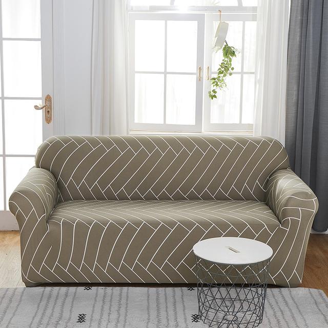Ash Color Elastic Sofa Covers For Living Room Corner L -Shape Couch Cover Sectional Chair Slipcovers Protector Cover 1 /2 /3 /4 Seat