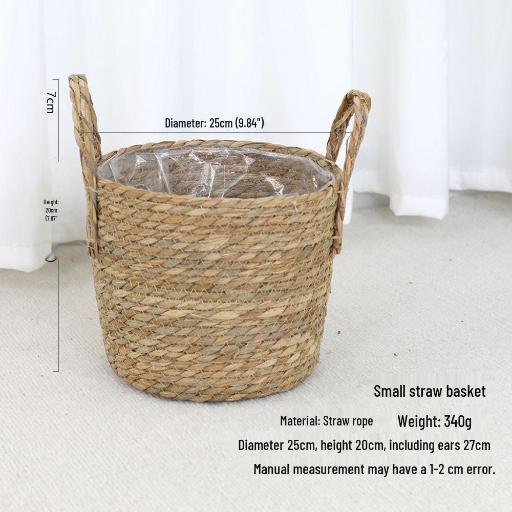 Juran Nordic Rattan Woven Flower Basket: Large Decorative Floor Pot for Fiddle-leaf Fig and Green Plants.