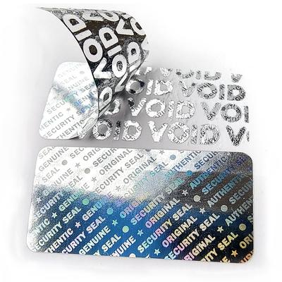 100pcs 24x12mm Hologram Security Seal GENUINE AUTHENTIC ORIGINAL Label Sticker VOID Left If Tampered Holographic Impossible To Copy