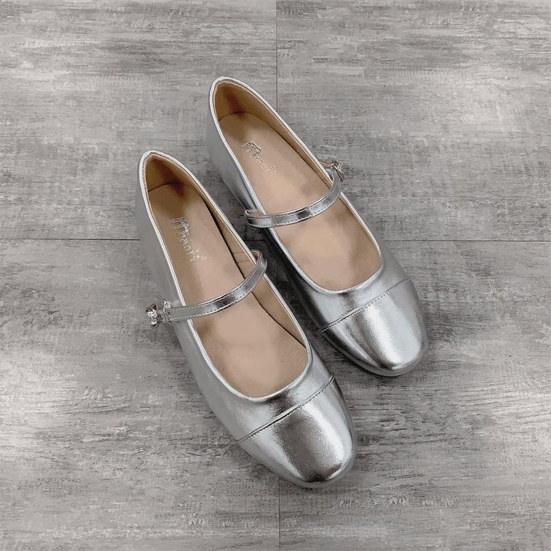 Fashion 2025 Flat Shoes Women's Spring Autumn New Vintage Mary Jane Shoes Women's Shallow Square Toe Large Size Women's Shoes 41-43