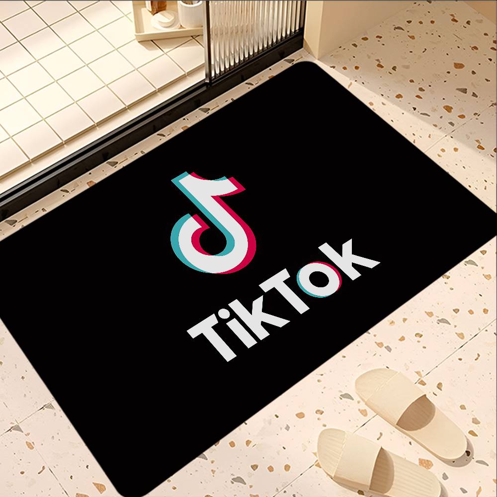 T-TikToks Logo Entrance Door Mat Nordic Style Bedroom Living Room Doormat Home Balcony Anti-Slip Modern Home Decor