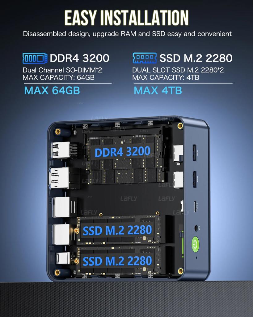 GMKtec M5 Plus Ryzen 7 5825U Mini PC Win11 Pro DDR4 SO-DIMM NVMe M.2 SSD WiFi6E BT5.2 Tri-Display Desktop Office Gaming Computer