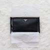 Used Current item  Prada Triangle Logo Long Wallet Round Zipper Saffiano Leather Black