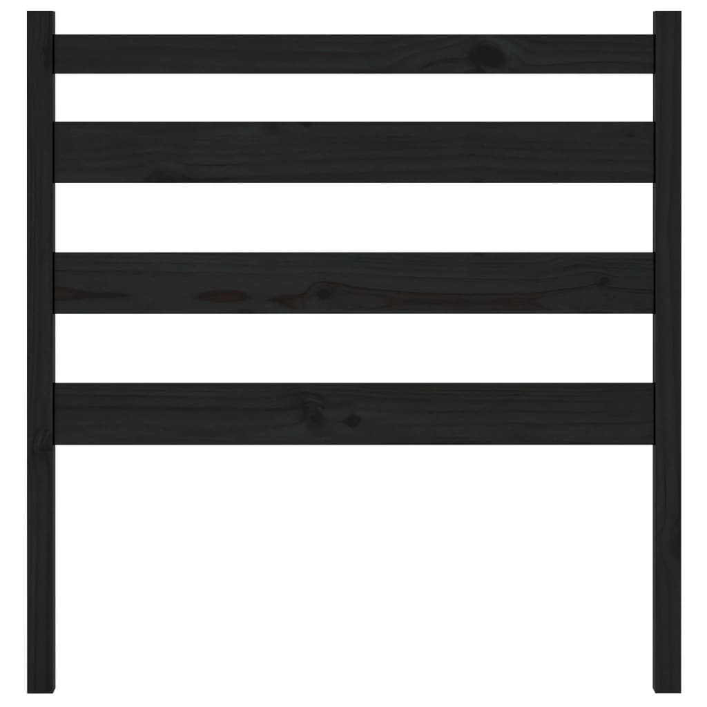 Headboard Black 106 x 4 x 100 cm Solid Pine Wood