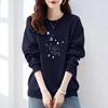 Jimo Women's Authentic Thin Hoodie - Autumn/Winter, Loose Fit, Velvet Lined, Pure Cotton, Round Neck, Trendy
