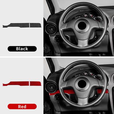 Para Seat Ibiza 6L 2003 2004 2005 2006 2007 2008 Pegatina Real de Fibra de Carbono Suave LHD Tira Principal del Conductor del Coche Accesorios Interiores