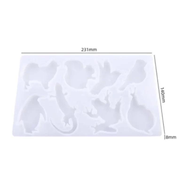 New Creative Shape Handmade Molds DIY Crystal Epoxy Resin Mold Animal Lizard Keychain Mirror Silicone Molds Accessories