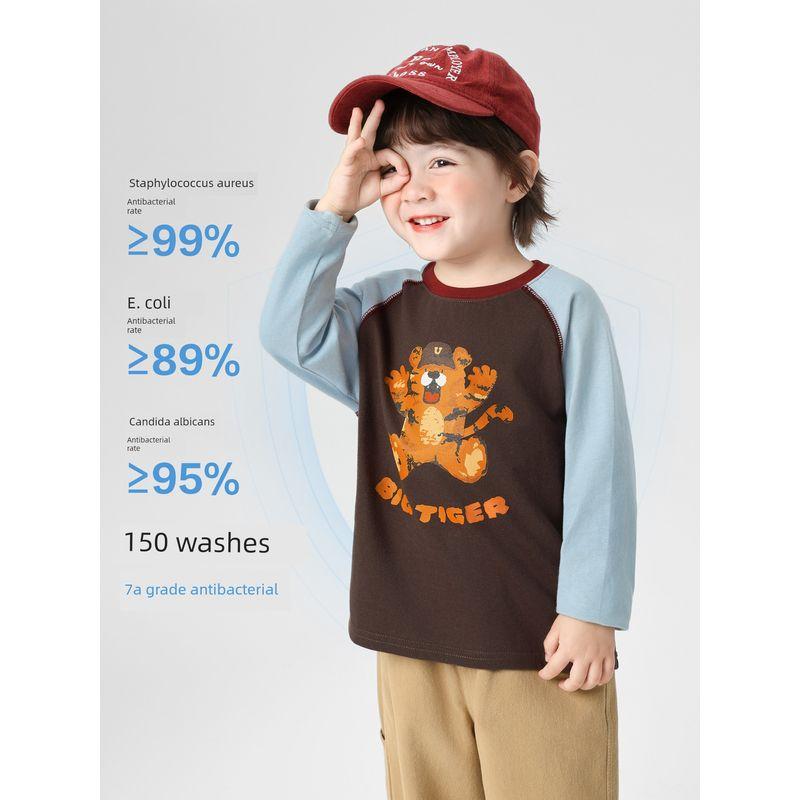 Right European Style Boys' Long-Sleeve T-Shirt with Cartoon Raglan Sleeves, 2026 Spring and Autumn New Children's Clothing, Baby Top, Base Shirt