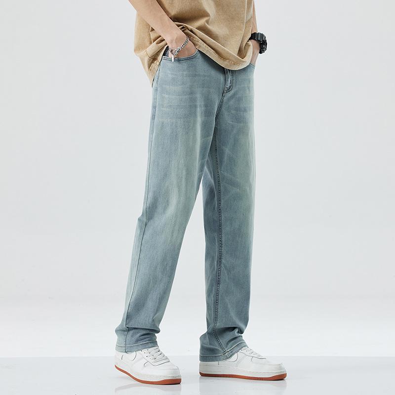 Men's 2026 Summer Elastic Wide Leg Denim Jeans – Casual, Simple, Trendy, Versatile