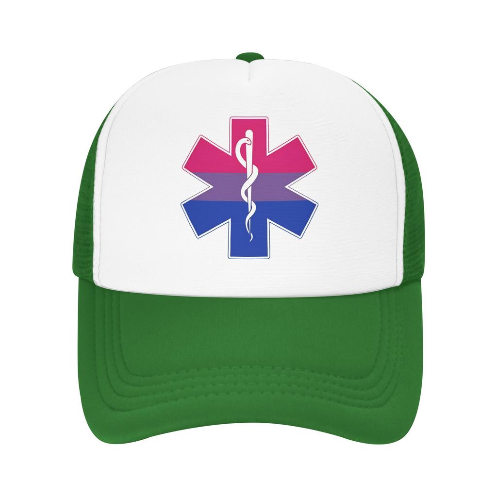 Star Of Life Bi Pride Mesh Sun Hats Healthcar Running Hippie Dropshipping Snapback Cap Couple Women Casual Print Trucker Hat