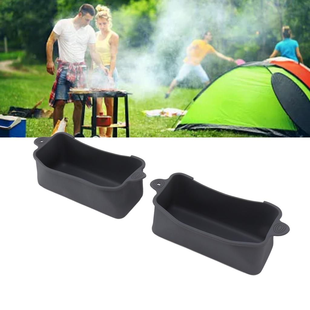 2Pcs Silicone Grease Cup Liners Reusable Drip Pan Liners Silicone Rear Grease Catcher for Griddle