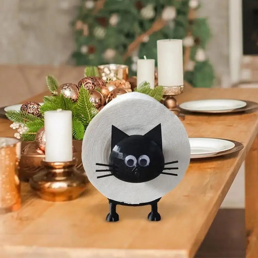 Kreatywny stojak na papier toaletowy w kształcie kota, drukowany 3D, zwierzęcy, wolnostojący, na rolkę, uchwyty na papier toaletowy