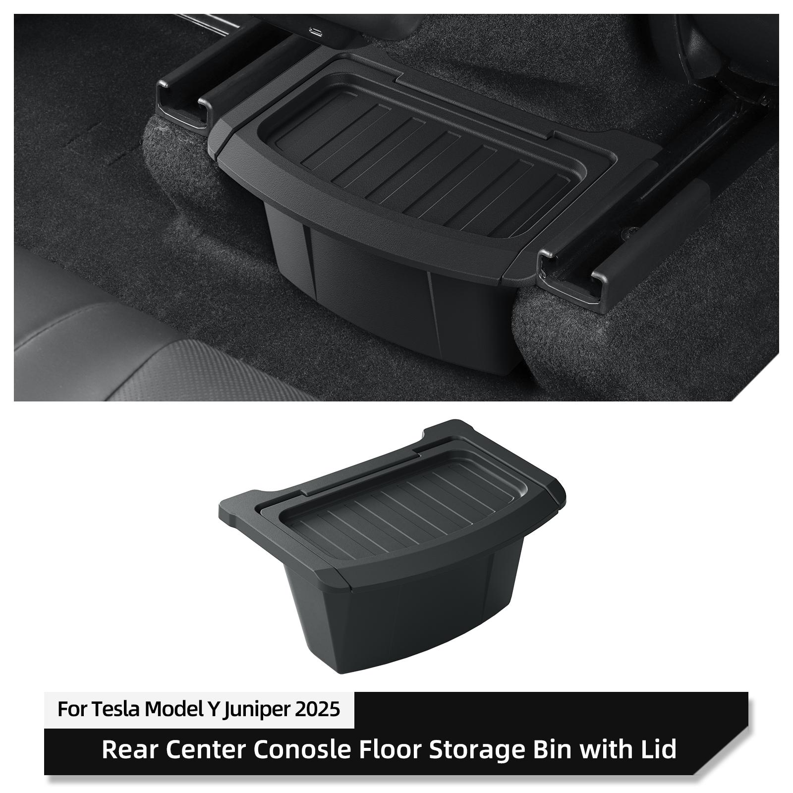

для Tesla Model Y Launch 2025 Juniper Автомобильный подлокотник Задний ящик для хранения Поднос Аксессуары Упорядочивающий TPE Черный