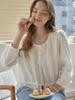 LESATELIER Sono Pintuck Crop Lace Cotton Blouse (Ivory)