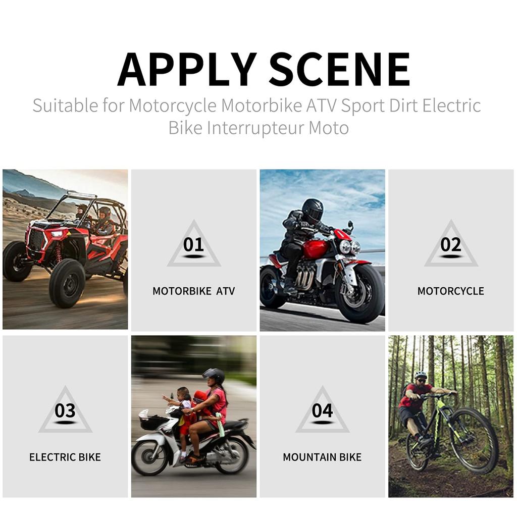 CNC Motorrad Lenkerschalter EIN AUS Wasserdicht Scheinwerfer Nebelscheinwerfer Schalter Motorrad Rote Kontrollleuchte