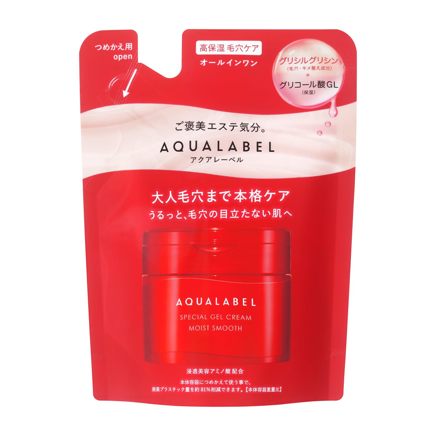 Aqua Label Special Gel Cream EX Moist Smooth 90g | All-in-One Moisturizing Cream & Eye Cream Refill 81g