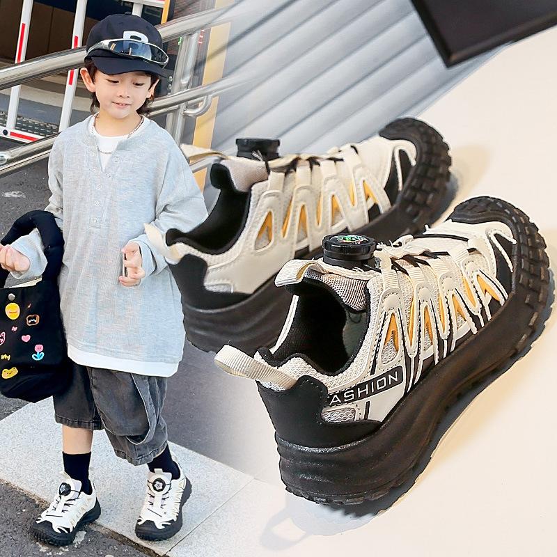 

Kids Rotary Buckle Breathable Non Slip Outdoor Sports Sneakers 26 бежевий