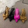 Damen High Heels Rote Spitze Dünner Absatz Ein-Riemen Mittlerer Absatz Taschen-Kopf Damen Schuhe Neujahr Neue Ausländischer Stil Sommer Einzelne Schuhe