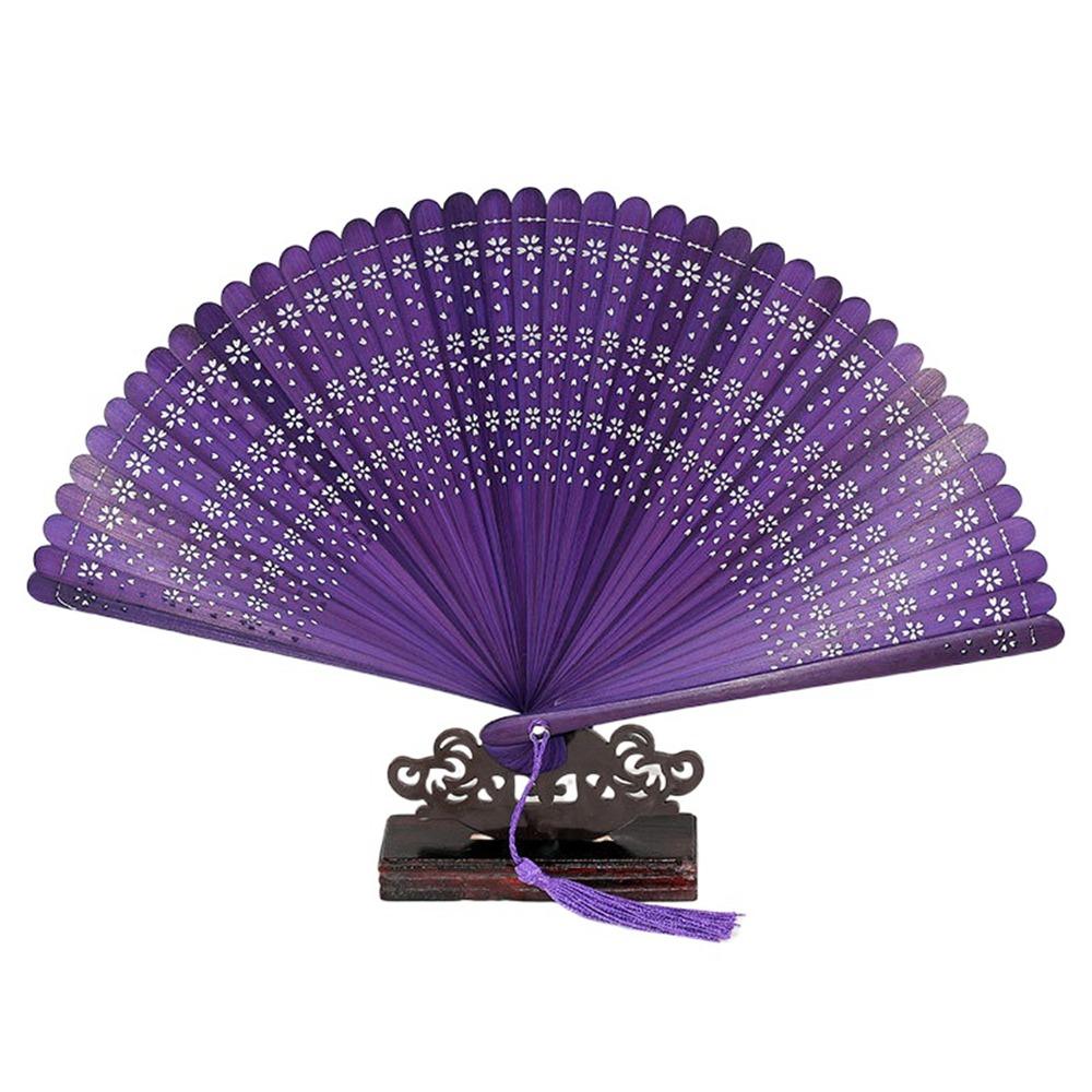 Multi Color Bamboo Folding Fan Handmade Dancing Fan Vintage Hollow Hand Fan Wedding