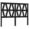 Headboard In Black 126 X 4 X 100 Cm Solid Pine Wood