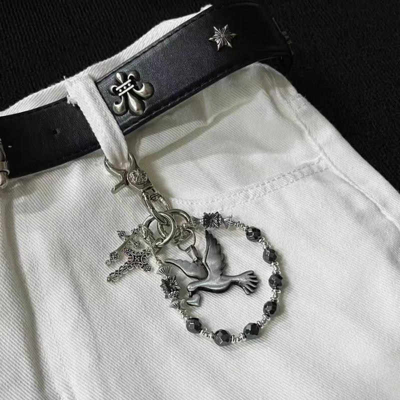 Punk-Stil Kurze Kette Schlüsselanhänger Taillen-Hängedekoration Einfacher Schlüsselanhänger Hängendes Ornament Handtaschen-Anhänger