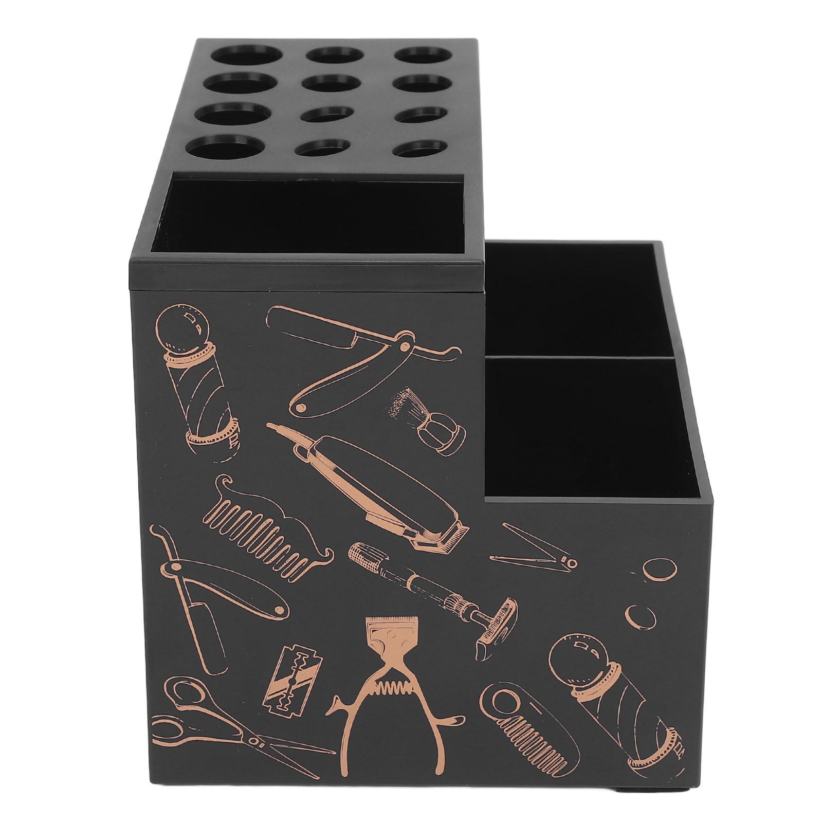 

Коробка-подставка для парикмахерских ножниц, подставка для салонных ножниц, органайзер для инструментов для бритья, косметическая коробка для хранения для парикмахерской