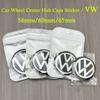 Volkswagen 4pcs 56mm 60mm 65mm Automotive Wheel Hub Center Cover Replacement Parts Suitable for CC Sagitar, Magotan, Jetta Polo