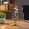 Cartoon Animal Dashboard Ornament Cute Rat Car Ornament, Funny Decoration with Gold Beads Chain, 2D Small Accessory Gift Flat Acrylic Hamster