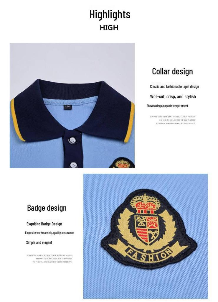 Summer School Uniform Set: Kindergarten To Middle School, Short Sleeve Two-Piece for Sports and Classes