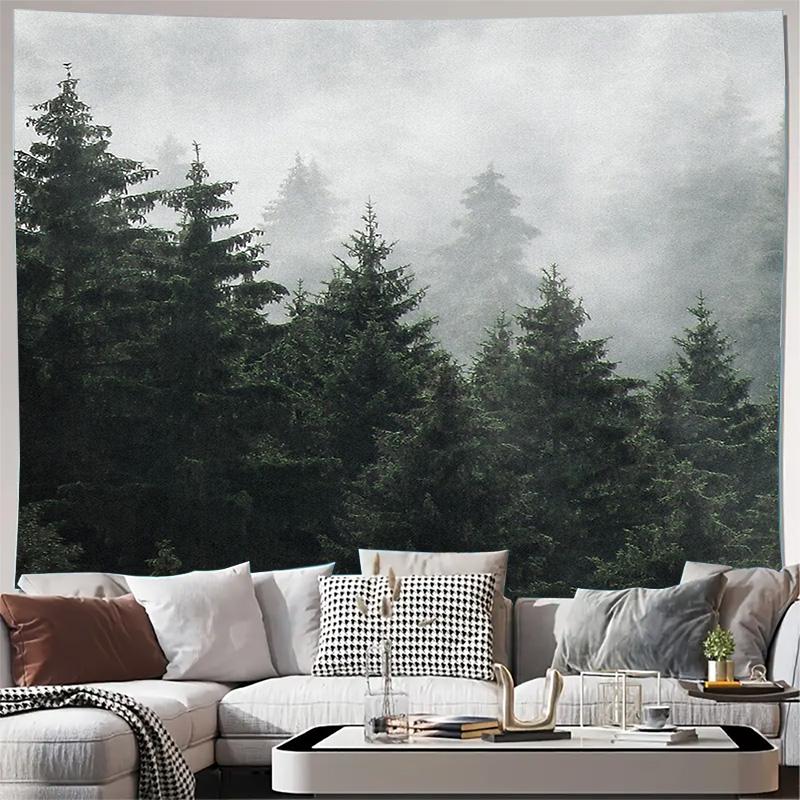 

Лесной гобелен Настенное панно с природой Лесной декор Горный пейзаж Декор для дома Эстетика комнаты Настенное искусство Винтажный гобелен 74x94cm(29x37in)