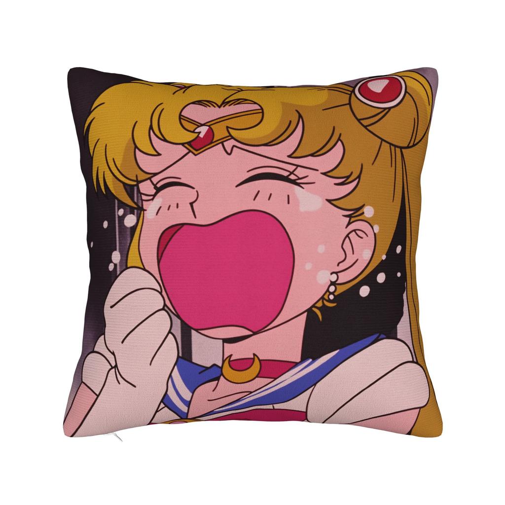 Sailor Moon Kawaii Meme Pillow Case Soft Pillow Cover Vintage Pillowcases For Sofa Home Decoration