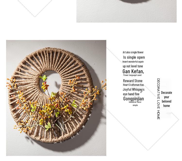 Rattan Woven Round Wall Decor for Living Room Background Wall Macrame Hanging