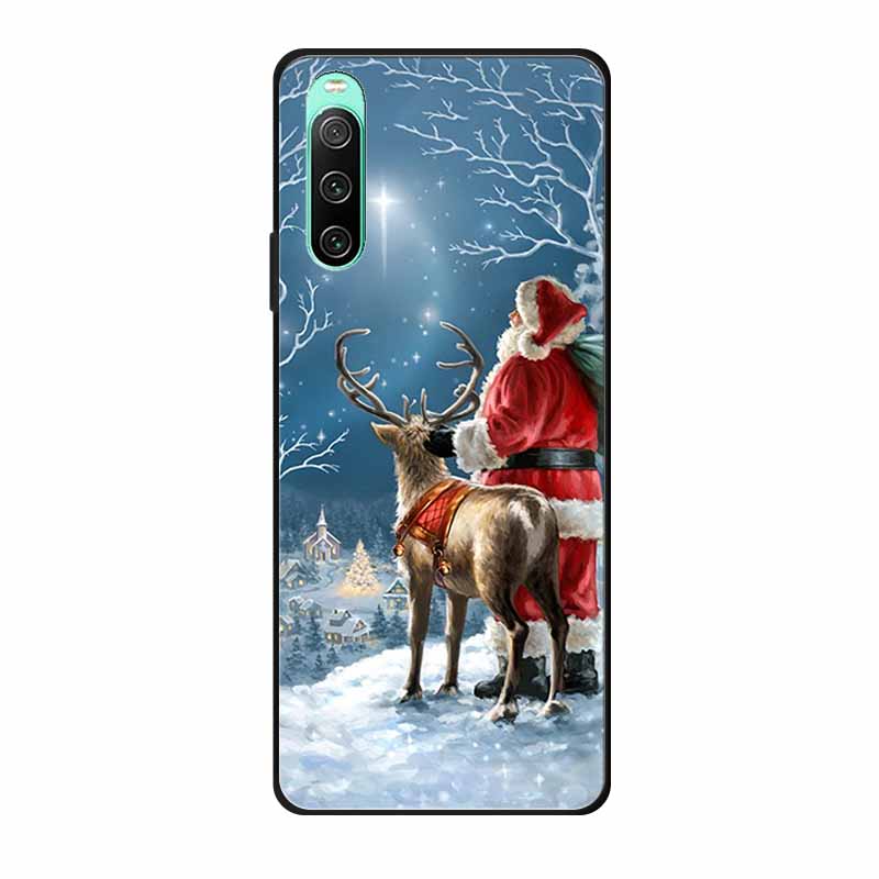 Christmas Phone Cases For Sony Xperia 10 IV Cases Soft TPU Silicone Santa Santa Claus Covers For Xperia 10 IV Cover Bumper Funda