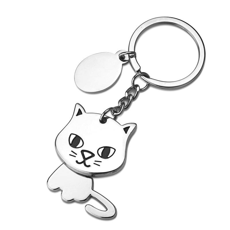 Custom Cartoon Pet Keychain: Puppy & Cat Head-Shaking Pendant - Fun Gift
