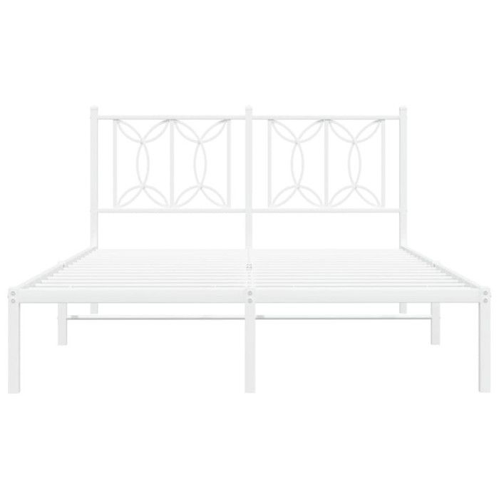VidaXL Cadre de lit métal sans matelas et tête de lit blanc 140x200 cm 376178
