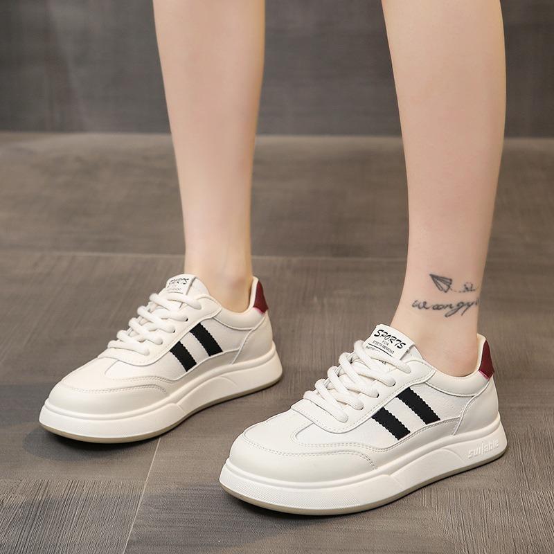 Women's shoes new spring and autumn niche shell head white shoes platform versatile sports board shoes casual