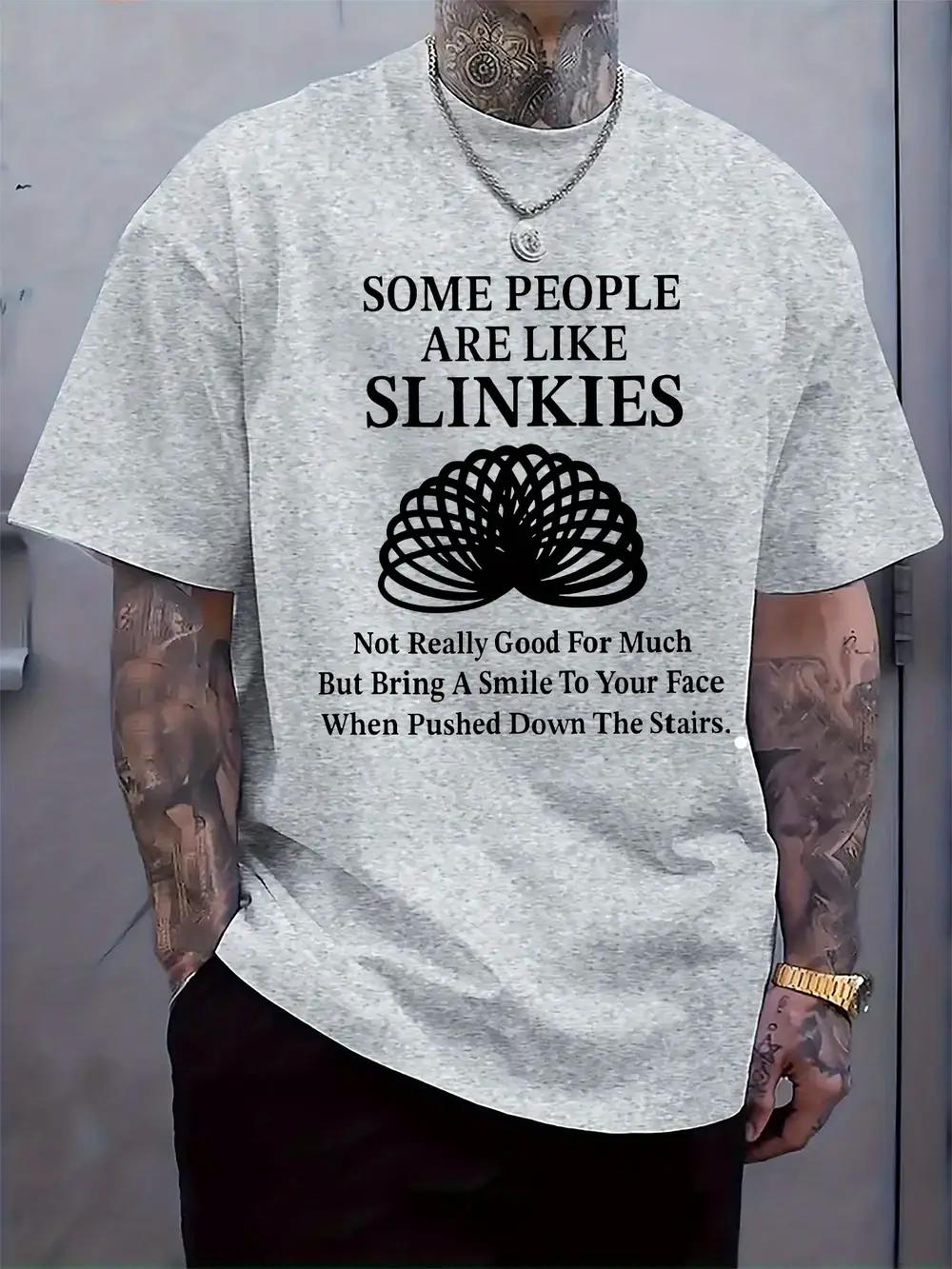 Black Slinkies Graphic T-shirt - Casual Crew Neck S