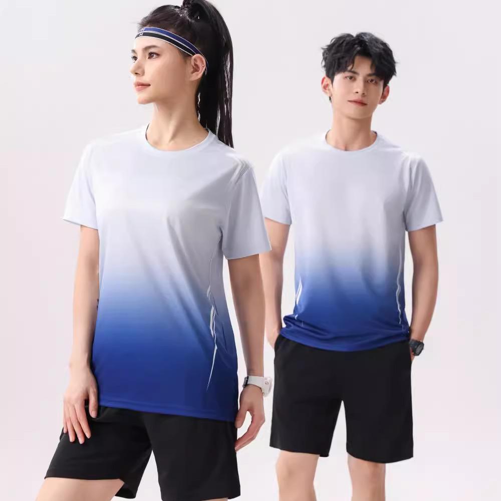Unisex Quick-Dry Sports Suit: Breathable Short-Sleeve Set for Runners with Customizable Team Numbers