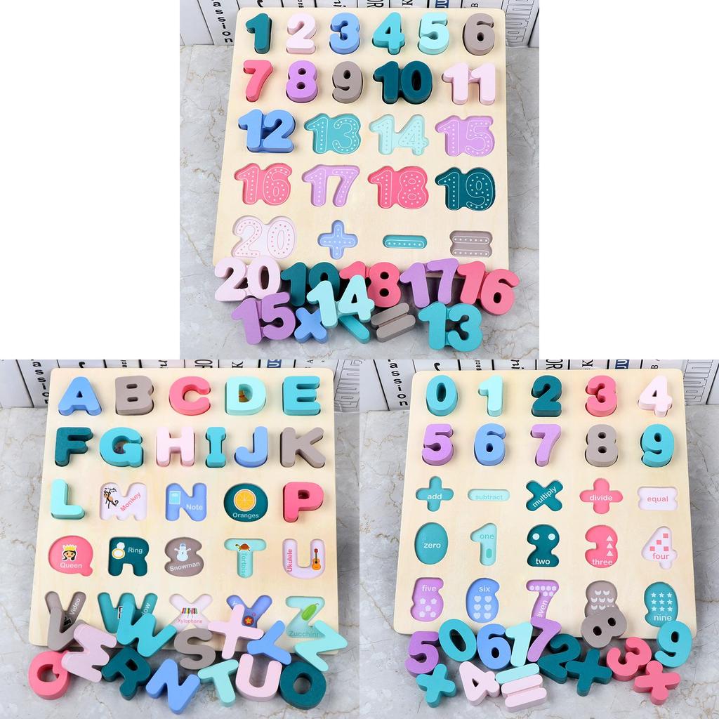 Wooden Number And Letter Shape Recognition Board For Toddlers Educational Toy