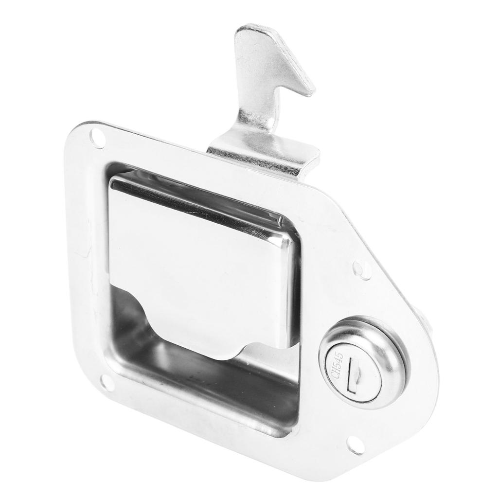 RV Entrance Door Lock Trailer Entry Door Latch with Keys Chrome Stainless Steel for Truck ATV UTV