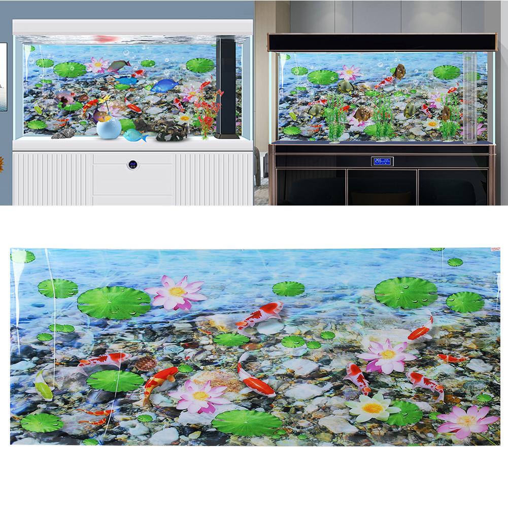 Fish Aquarium Background Backdrop Adhesive Decor Paper PVC Decals Sticker 122X50CM